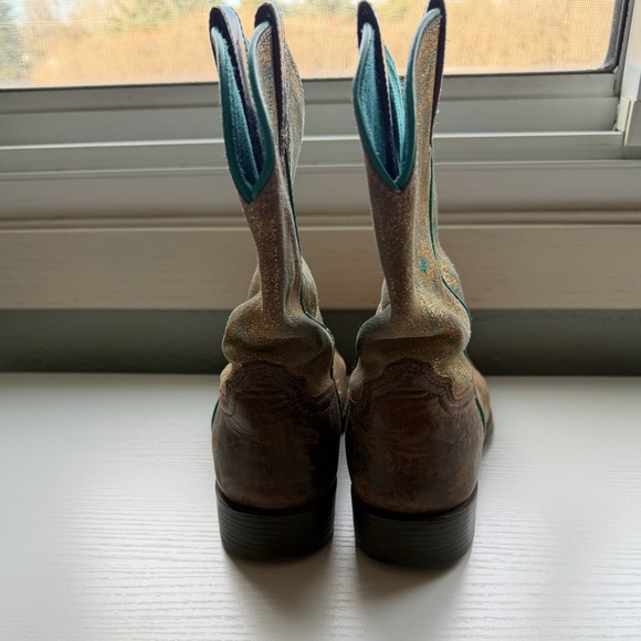 Ariat Youth Cowboy Boots Size 5 Fits Women’s 7 Brown Western Boots - Picture 8 of 12